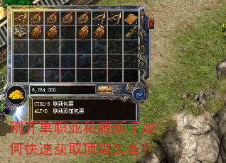 刚开单职业私服新手如何快速获取顶级装备? 刚开单职业私服新手如何快速获取顶级装备?
