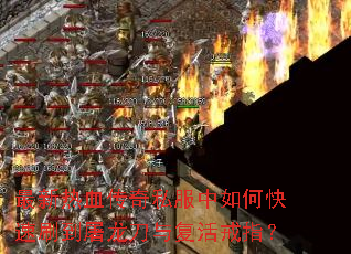 最新热血传奇私服中如何快速刷到屠龙刀与复活戒指? 最新热血传奇私服中如何快速刷到屠龙刀与复活戒指?