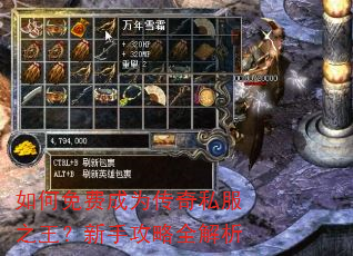 如何免费成为传奇私服之王?新手攻略全解析 如何免费成为传奇私服之王?新手攻略全解析