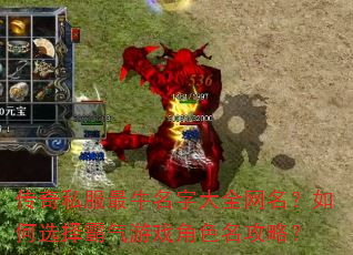 传奇私服最牛名字大全网名?如何选择霸气游戏角色名攻略? 传奇私服最牛名字大全网名?如何选择霸气游戏角色名攻略?