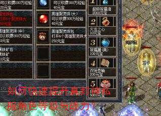 如何快速提升真封神私服角色等级与战力? 如何快速提升真封神私服角色等级与战力?