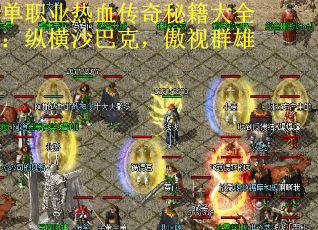 单职业热血传奇秘籍大全：纵横沙巴克，傲视群雄