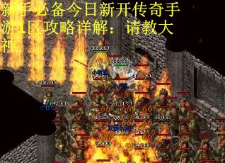 新手必备今日新开传奇手游1区攻略详解：请教大神