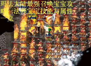玛法大陆最强召唤宝宝攻略：法师宝宝技能与属性一览